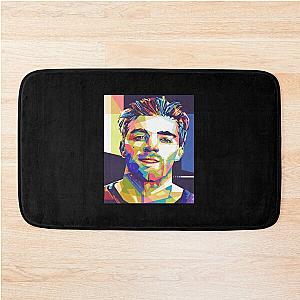 Dj T-Shirt Andrew Taggart - The Chainsmokers Background Bath Mat