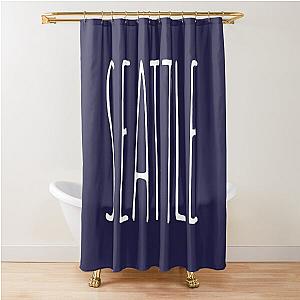 SEATTLE, Tall Typography, Aesthetic Minimalist Design, The Chainsmokers inspired Music Band Shower Curtain