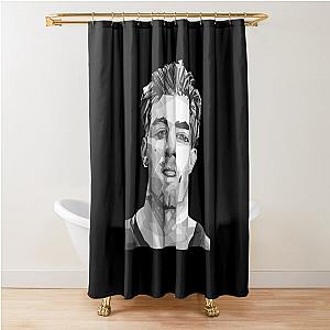 Dj Andrew Taggart - The Chainsmokers Black  White Shower Curtain