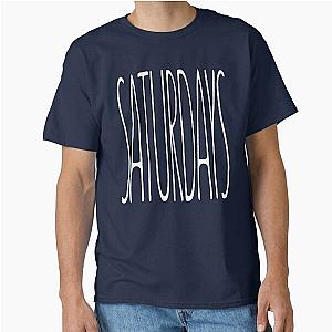 Saturdays, Tall Text, Typography, Aesthetic Minimalist Design, The Chainsmokers Inspired, Music, Band, Simple Classic T-Shirt
