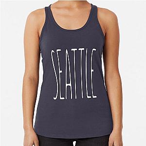 Seattle Tall Typography Aesthetic Design The Chainsmokers Music Band Simple Racerback Tank Top