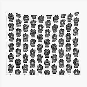 Coffin black cat gothic art Tapestry