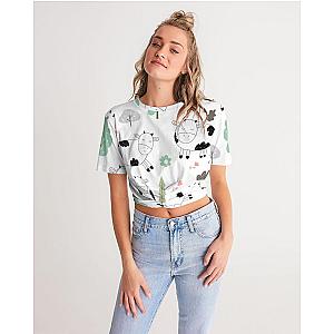 Cute Cow Women's Twist-Front Cropped Tee Official Merch CL1211