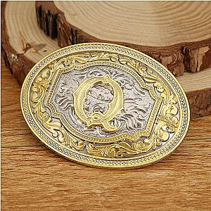 Western Cowboy Initial Zinc Alloy Belt Buckle Official Merch CL1211