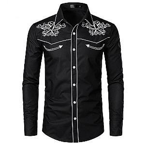 Western Cowboy Embroidery Shirt Official Merch CL1211