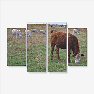 Grazing Cows 4 Piece Canvas Wall Art for Living Room Official Merch CL1211