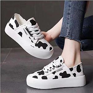 Cow Print Shoes - New Canvas Shoes Women Outdoor Sneakers