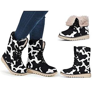 Chic Microsuede Cow Print Boots Official Merch CL1211