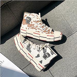 Cow Print Shoes - Cow Print High Sneakers Woman Fashion Stylish Shoes