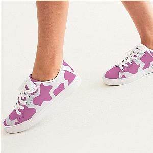 Pink Cow Print Women's Faux-Leather Sneakers Official Merch CL1211