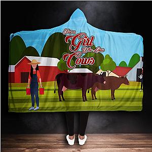 Premium Girl Who Loves Cows Hooded Blanket Official Merch CL1211