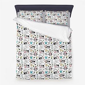 Custom Cartoon Cow Microfiber Duvet Cover Official Merch CL1211