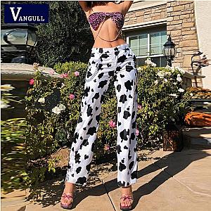 The Cow Print Pants - Vangull Elastic High Waist Pants