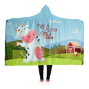 Life Is Better On A Farm Hooded Blanket Official Merch CL1211