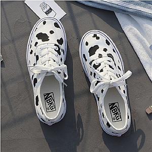 Cow Print Shoes - Cow Print Patchwork Sneakers Lovely Girls Shoes