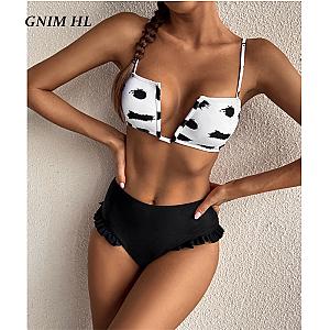 The Cow Print Bikini - Sexy V-Neck Summer Swim Wear Women Push Up