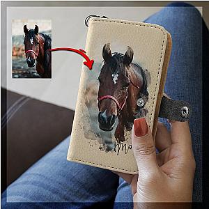 Personalized Watercolor Horse Phone Wallet Official Merch CL1211