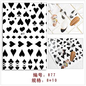 Cow Print Nails - Nail Decals Cow nail black/ white M877