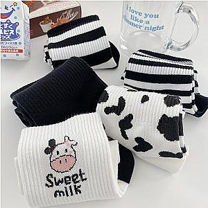 Cartoon Cow print Cozy Socks