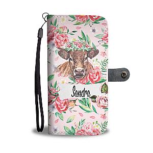 Personalized Flower Cow Phone Case Wallet Official Merch CL1211