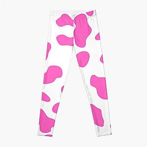 Pink Strawberry Cow Print Pattern Leggings Flagship RB1809