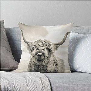 Cheeky Highland Cow  Throw Pillow Flagship RB1809