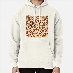 Brown &amp; peach cow print pattern, mooo Pullover Hoodie Flagship RB1809