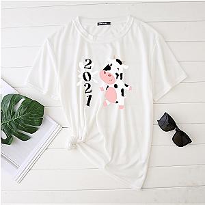 Kawaii Cow Printing Graphic T shirts