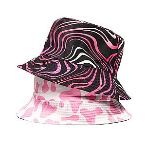 New Reversible Pink Cow Print Bucket Hats