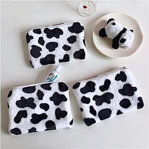 Kawaii Cow Print Plush Purse