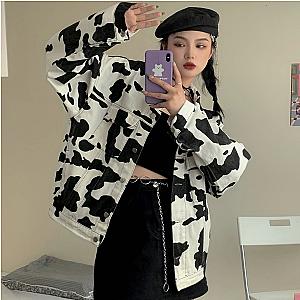 Autumn Cow Print Long Sleeve Jacket