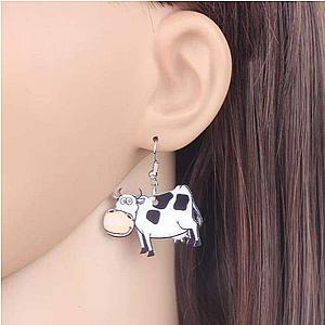 Acrylic Cute Cow Earrings For Women Official Merch CL1211