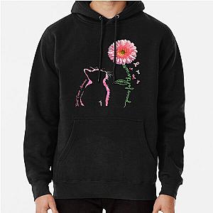 Paws For The Cure Breast Cancer Awareness Cat And Flower Pullover Hoodie