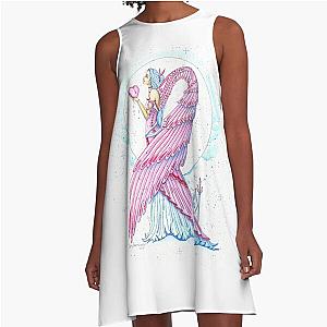 Breast Cancer Angel Fighting for the Cure, Pink Warrior A-Line Dress