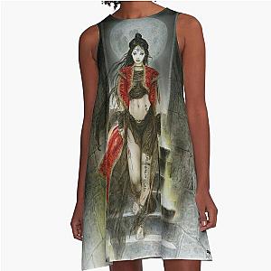 THE DESCENT OF THE FOURTH MOON - LUIS ROYO A-Line Dress