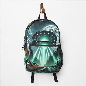 Alien Encounter: Nighttime Descent in the Woods with Celestial Sky Backpack