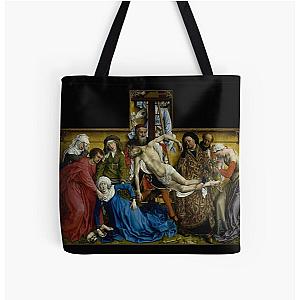 The Descent from the Cross 1435 El Descendimiento by Rogier van der Weyden Christian Jesus Christ Medieval Painting HD High Quality All Over Print Tote Bag