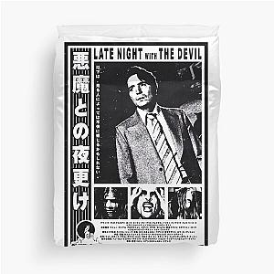 Late Night With the Devil Poster Design (Black and White) Duvet Cover