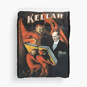 Kellar The Magician Red Devils Holidng Book Magic Poster Duvet Cover