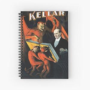 Kellar The Magician Red Devils Holidng Book Magic Poster Spiral Notebook