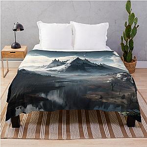 Landscape from Skyrim Throw Blanket