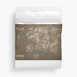 Elder Scrolls The World of Tamriel during the the 4th Era - Giclee Map Duvet Cover