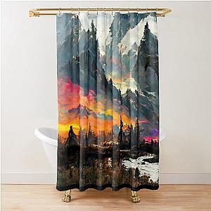 skyrim landscape Shower Curtain