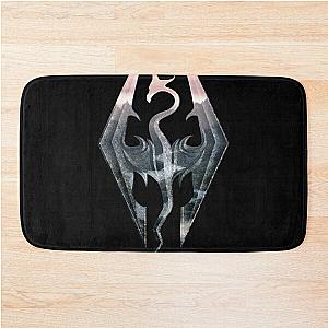 Skyrim Logo with Mountain Background  Classic T-Shirt.png Bath Mat