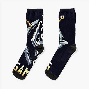 Skyrim Dragon Logo Pixel Art Socks