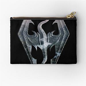 Skyrim Logo with Mountain Background  Classic T-Shirt.png Zipper Pouch