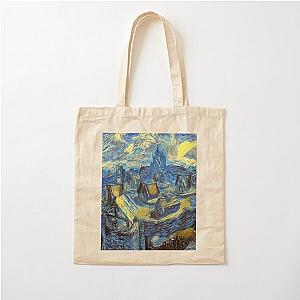 Whiterun Skyrim Starry Night Cotton Tote Bag