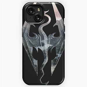 Skyrim Logo with Mountain Background  Classic T-Shirt.png iPhone Tough Case