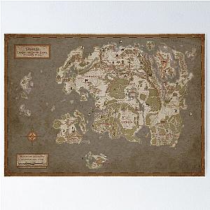 Elder Scrolls The World of Tamriel during the the 4th Era - Giclee Map Poster