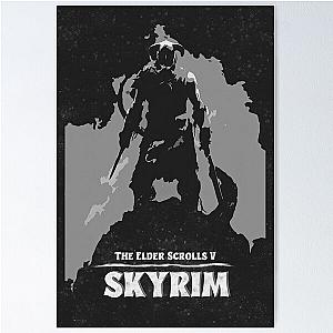 Skyrim Dragonborn Digital Art - Gray Poster